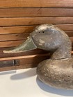 Antique Hand Carver Distressed And Worn Mallard Duck Decoy  One Glass Eye