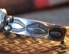 Old Pawn Navajo Ingot Silver Turquoise Cuff Bracelet 52g Benchmade Size 6 75