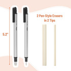 - Pen Style Eraser Set  2 Pack  Square   Round Tip   Precision Pencil Erasers  R