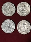Lot Of 4  -  1961 P d   1962 P d  Washington Quarters  -  90  Silver