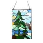 Stained Hanging Window Panel Glass Tree Nature Design Tiffany Style