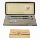 Vtg Cross Lustrous Chrome Ball Point Pen And Mechanical Pencil Set 3501 Nib