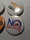 4 Vintage Button Pins Peace Bands