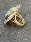 Vintage Navajo Sterling And Turquoise Handmade Ring Signed Bernita Begay Size7 5