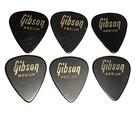 Vintage Guitar Picks-gibson-black Celluloid 351 Medium Gauge-lot Of 6-unused