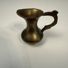 Vintage Brass Mini Pitcher With Ornate Handle Approx  1 5    Tiny Statue Cute