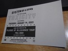 Rare Promo System Of A Down Album Postcard Toxicity Pledge Allegiance Tour 2001