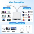 Apple Usb-c And Lightning To Hdmi Adapter For Iphone Ipad To Tv 4k 60hz Mfi C   