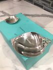 Tiffany   Co 1930s Era 925 Sterling Silver Shiny Silverware Leaf Plate 2 Pieces