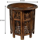 Solid Wood Hand Carved Folding Accent End Table 18 x18 