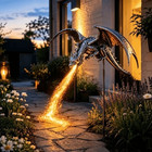 Solar Dragon Fire Garden Light Resin Dragon Outdoor Yard Lawn Halloween Decor