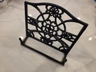 Rustic Cookbook Bible Stand Metal Recipe Holder Vintage Black Heavy Cast Iron