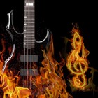 New Glarry 39  Burning Fire Electric 4 String Bass Guitar Starter Kit 20w Black