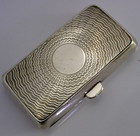 Sterling Silver Purple Enamel Cigarette Case 1917 Antique Art Deco