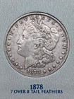 10- Coin Circulated Morgan Silver Dollar Lot 1878    1889 In H  E  Harris Album