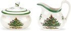 Christmas Tree Sugar   Creamer Set - 16oz Sugar Bowl With Lid   8oz Creamer -   
