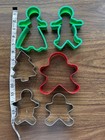 Lot 6 Cookie Cutters Gingerbread Man Woman Metal Plastic 1 Tree Boy Girl