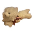 Vintage Russ Berrie Plush Cat Snowflake White Persian Red Bow 10 In