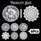 6 Pcs Lace Doilies For Tables  Vintage 6 Inch Round 6 Inches  round   White
