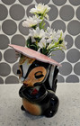 Vintage Collectable Lefteris Japan Ceramic Vase Skunk W  Hat  Rare In Vguc 