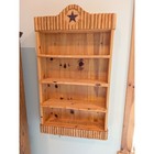 Vtg Handmade Rustic Pine Wood Wall Shelf 3 Tier Primitive Star Medallion