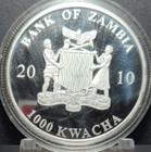 2010 Zambia 1000 Kwacha Deadly Bug Funnel Web Spider Coloured Proof   Rare Coin