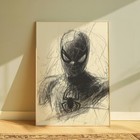 Spiderman  Drawing Print Sketch 8  X 10  Spiderman Marvel Wall Art Home Decor