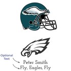 Philadelphia Eagles Engraved Football Whiskey Decanter And 4 Glasses In Woodbox