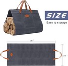 Firewood Carrier Waxed Canvas With Leather Handles  Wood Carrier For Firewood  3