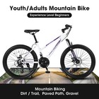 24 Inch Mountain Bike Shimano 21 Speeds Dual Disc Brakes 100mm Front Suspension