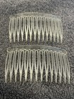Vintage Goody Clear Side Hair Combs 2 Count Kant-slip Exc Condition