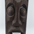 Vtg Large Polynesian Tiki Carved Wooden Tribal Art Face Mask Wall Art 26  Inches