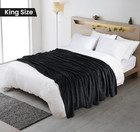 Black Fleece Blanket King Size Lightweight Fuzzy Soft Anti-static Microfiber Bed