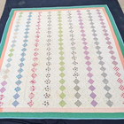 Vintage Beautiful Quilt Different Pieces Hand Woven Size 87x84 Inches