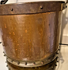 Heavy Hammered Copper Cauldron Kettle Riveted Iron Bail Handle Primitive Decor