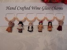  thanksgiving    Pilgrims  Set Of 6  Hand Crafted Wine Glass Charms