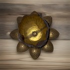 Antique Brass Lotus Flower Candle Holder Candlestick Feldman Style