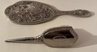 Vintage Silver Toned Two Piece Dresser Vanity Set Mirror   Brush Smaller Sized