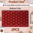 2 Pack Mini Coffee Bean Silicone Mold 55 Cavity Chocolate Candy Bakeware