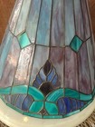 Vintage Large Tiffany Style Stained Glass Lamp Shade Stunning  Lavender Blue 