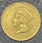 1857 Indian Princess Head Gold Dollar  1 Ex Jewelry