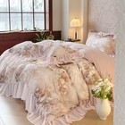Bedding Set 4pcs Crystal Velvet Warm Flat Sheet Bedskirt Duvet Cover Pillowcase