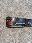 Vintage Hand Tooled Firefighter Belt With Fire Truck Buckle