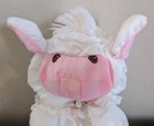 Vintage Fisher Price Puffalump Easter Lamb Plush  8009 Stuffed White   Pink 1986