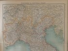 1902 North   Central Italy Original Antique Map By John Bartholomew