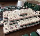 Vintage Botanical Rose Mahjong Tile Set Moth Joker Tri Layer Green Backing Tiles