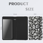 Floral Pu Leather Personal Checkbook Cover For Women Men    Black Flower