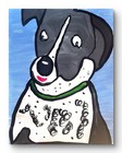 Mr  Teddy Colorful Dog Portrait   Original Whimsical Acrylic Pet Painting 11x14