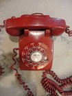 Vintage 1974 Bell System Rotary Dial Desk Telephone Western Electric Red