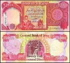 100 000 Iqd - 4 X 25 000 Iraqi Dinar - 2003 Iqd Currency Banknotes - Authentic